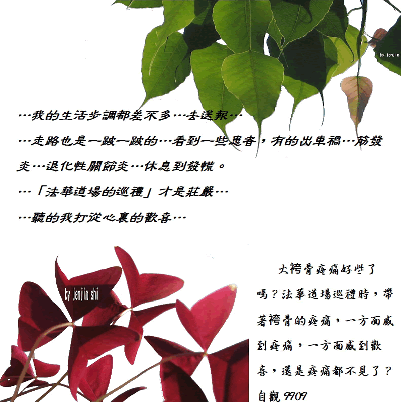 抖動的文字 師父的勉勵