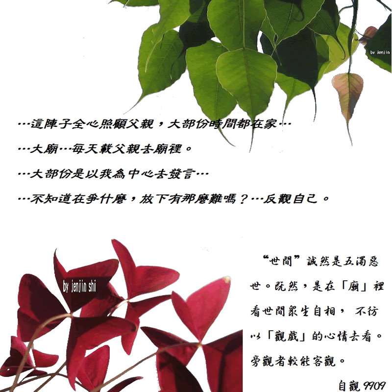 抖動的文字 師父的勉勵