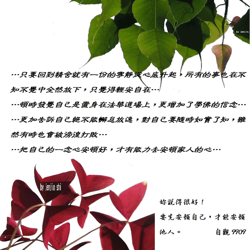 抖動的文字 師父的勉勵