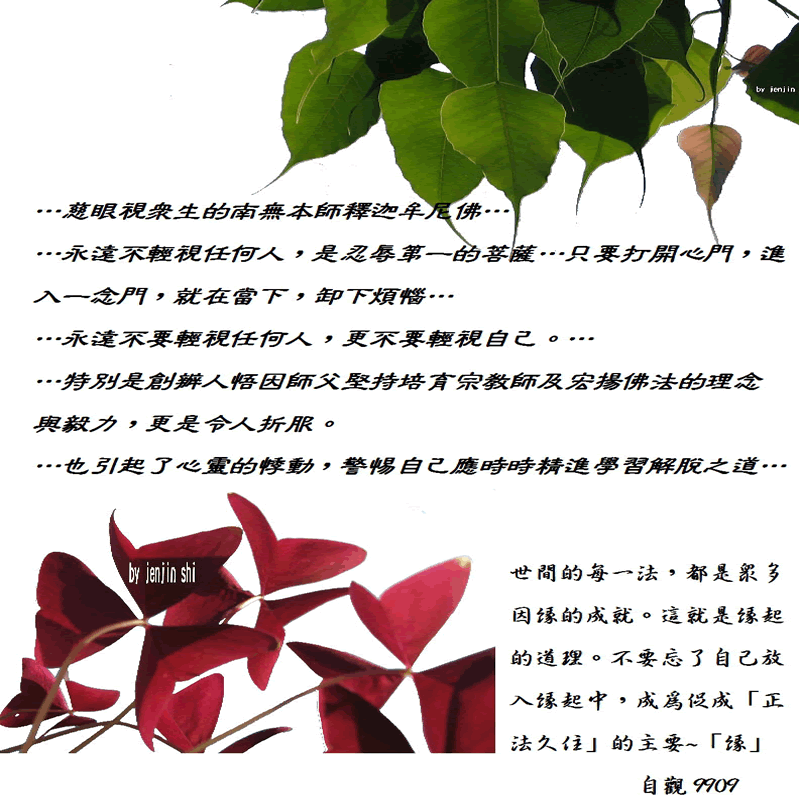 抖動的文字 師父的勉勵