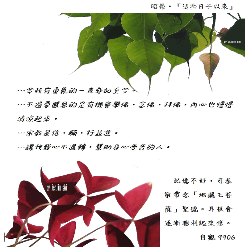 抖動的文字 師父的勉勵