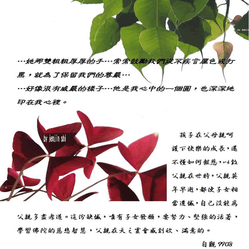 抖動的文字 師父的勉勵