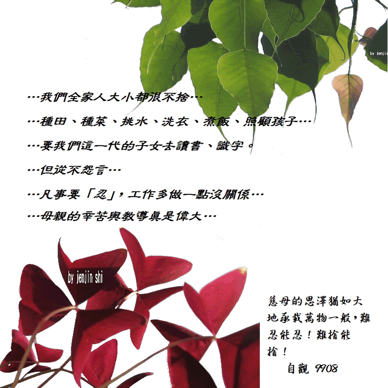 抖動的文字 師父的勉勵