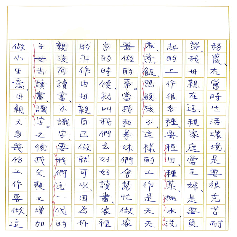 真實文字,歷歷在目~書寫作業2~接續下一頁