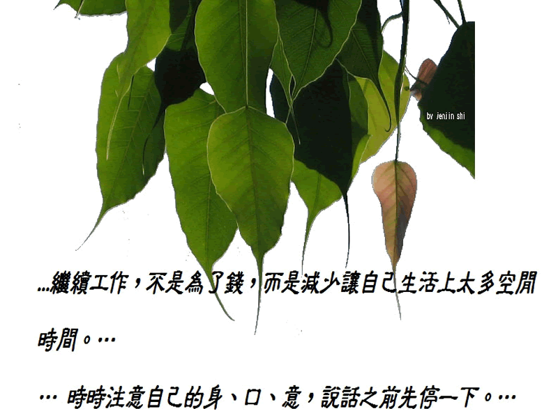 抖動的文字 師父的勉勵