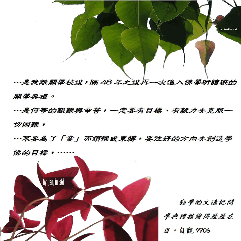 抖動的文字 師父的勉勵