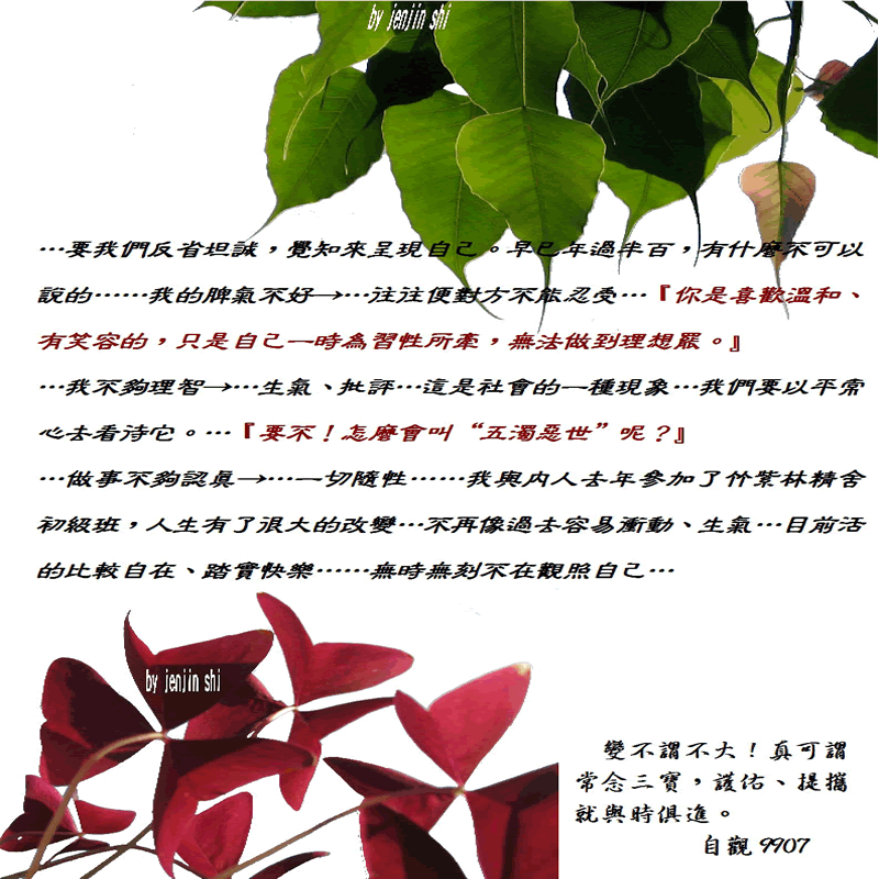 抖動的文字 師父的勉勵