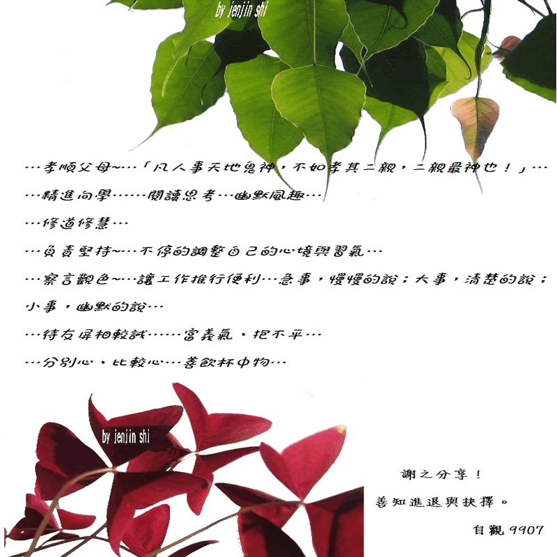 抖動的文字 師父的勉勵