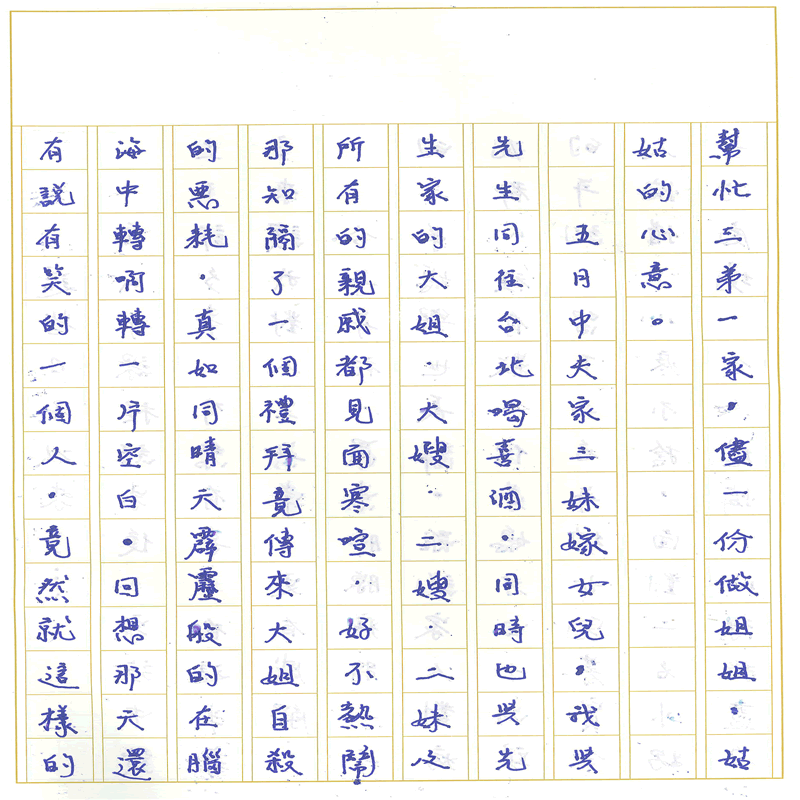 真實文字,歷歷在目~書寫作業二